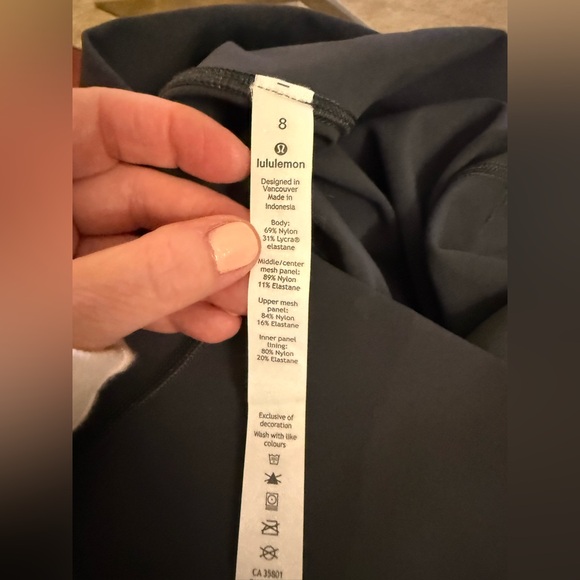 2018 Lululemon Wunder Under High-Rise Tight 28” Mix & Mesh Melanite Size 8 NWOT - Picture 9 of 9